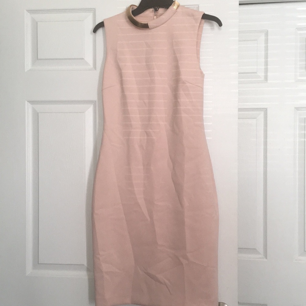 Jeweled collar blush pink dress